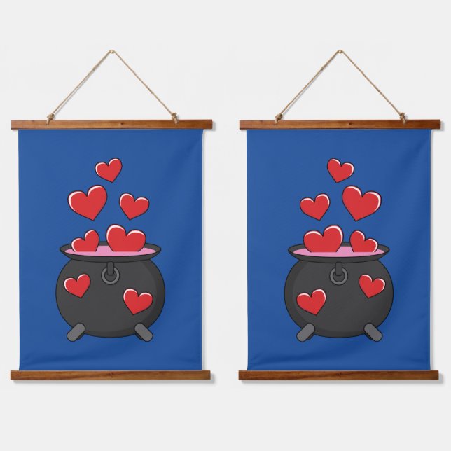 Herz-Liebe-Pop Wandteppich Mit Holzrahmen (Doppelt)