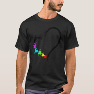 Herz Liebe Puzzleteile Herz Autismus-Bewusstsein T-Shirt