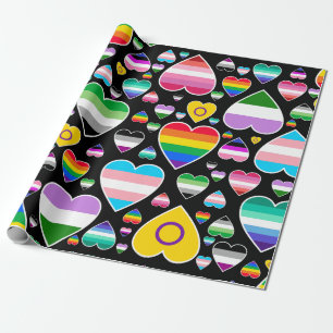 Herz Liebe Regenbogen farbenfrohe Stolz Fahnen lgb Geschenkpapier
