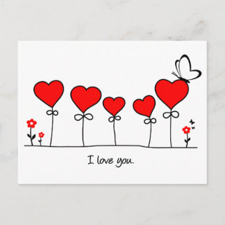 Herz Liebe Schmetterling - i Liebe Sie Postkarte