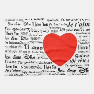 Herz Liebe Sie Küchentuch