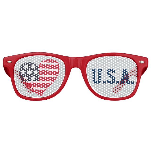 Herz Liebe U.S.A Lens Sonnenbrille/ Schatten Partybrille (Vorderseite)