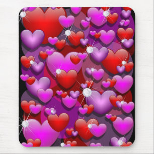 Herz Liebe und Diamanten Mousepad