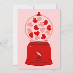Herz Liebe Valentinstag Kaugummi Maschine Kaugummi Feiertagskarte