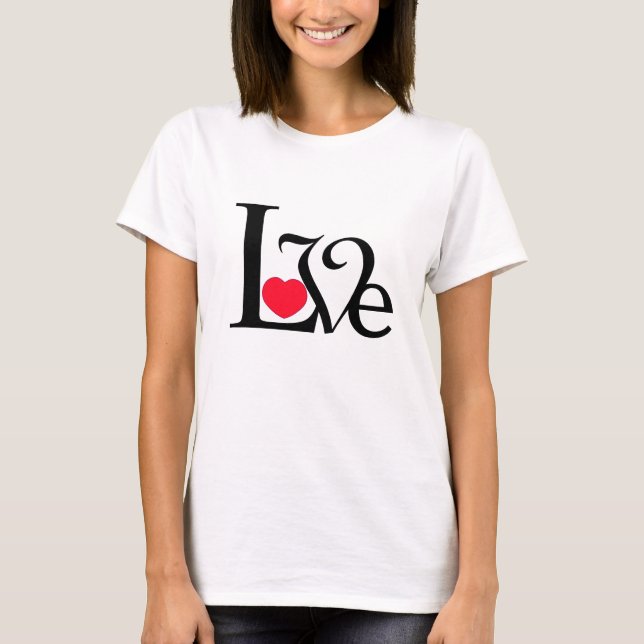 Herz-Liebe-Wort T-Shirt (Vorderseite)