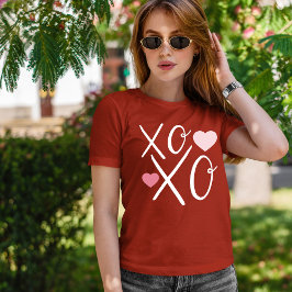 Herz Liebe Xoxo Pink Herz Valentinstag T-Shirt