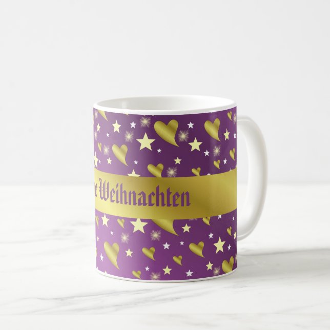 Herz, lila, Dekoration, Medaille, Award, Tag, Kaffeetasse (VorderseiteRechts)