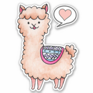 Herz-Llama Aufkleber