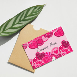 Herz Lollipop Candy Shop Bakery Business Card Visitenkarte