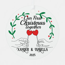 Herz Lollipops Erste Weihnachten gemeinsam Ornament Aus Metall