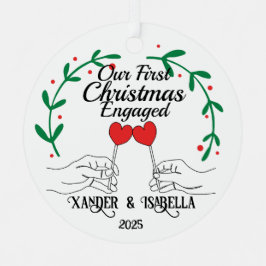 Herz Lollipops Erste Weihnachten Verlobt Ornament Aus Metall