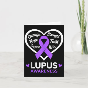 Herz-Lupus-Bewusstseinsmonat SLE violettes Band Karte