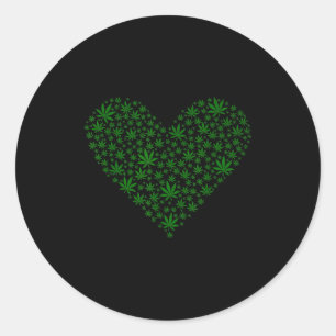 Herz Lustiger Valentinstag Weed Liebhaber Pot Rauc Runder Aufkleber