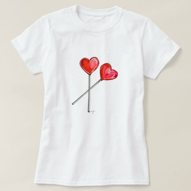 Herz-Lutschbonbons T-Shirt (Design vorne)