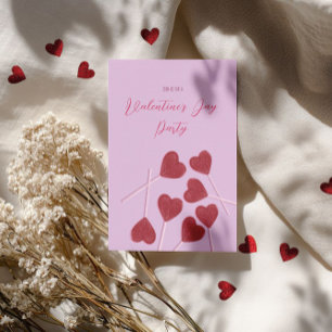 Herz-Lutscher auf Rosa – Valentinstag-Party Einladung