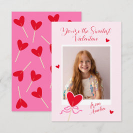 Herz Lutscher Foto Schleife Süßester Valentinstag Mitteilungskarte