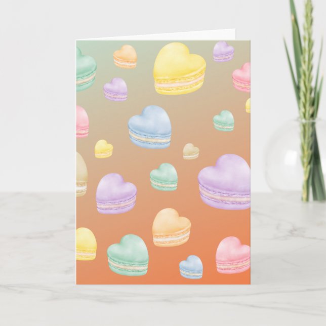 Herz Macarons Blank Karte (Vorderseite)
