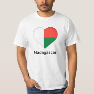 Herz - Madagaskar-Flagge T-Shirt