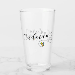 Herz Madeira Flag, I Liebe Madeira, Portugal Glas