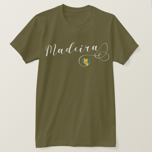 Herz Madeira Flag, I Liebe Madeira, Portugal T-Shirt (Design vorne)