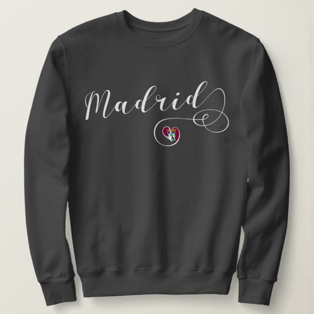 Herz Madrid Sweatshirt, Spanisch, Spanien Sweatshirt (Design vorne)