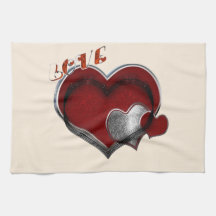 Herz Magic Beige Küchentuch