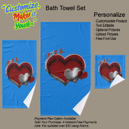 Herz Magic Blue Handtuch Set