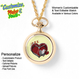 Herz Magic Gold Necklace Gelbe Face sehen Armbanduhr