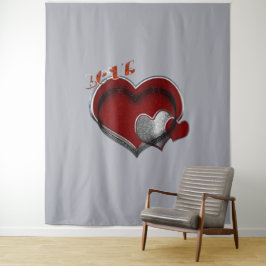 Herz Magic Graue Business Tapestry Extra-Large Wandteppich