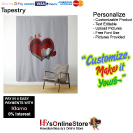 Herz Magic Graue Business Tapestry Extra-Large Wandteppich