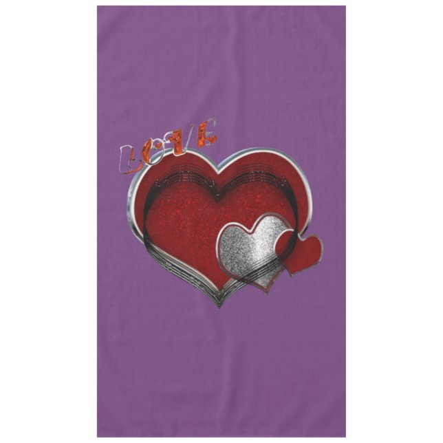 Herz Magic Lila Cotton Tableclout Tischdecke (Vorderseite)