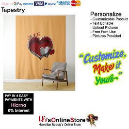 Herz Magic Orange Business Tapestry Extra große Wandteppich