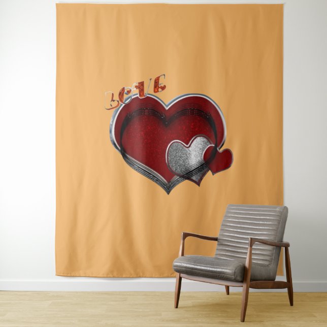 Herz Magic Orange Business Tapestry Extra große Wandteppich (Beispiel)