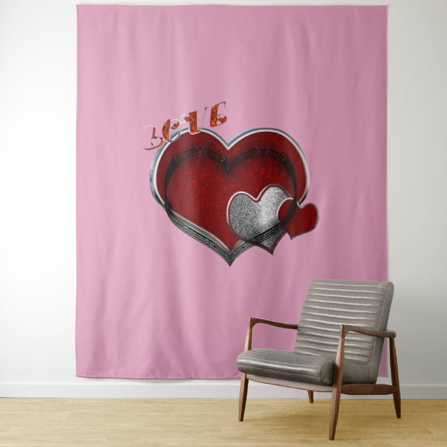 Herz Magic Pink Business Tapestry Extra große Wandteppich (Beispiel)