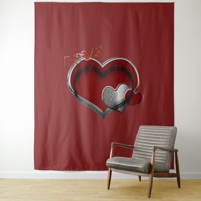 Herz Magic Red Business Tapestry Extra groß Wandteppich (Beispiel)