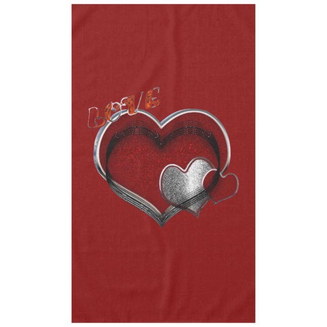 Herz Magic Red Cotton Tableclout Tischdecke (Vorderseite)