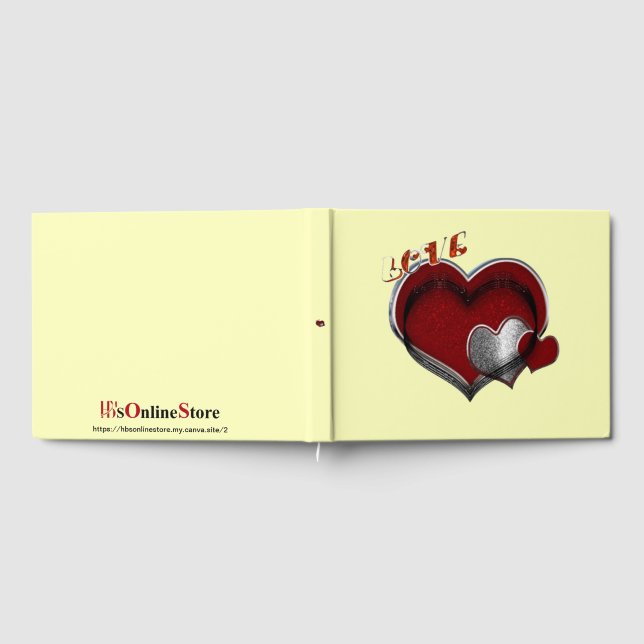 Herz Magic Wedding Gästebuch Gelber Hintergrund (Voll)