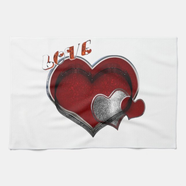 Herz Magic Weiße Küchentücher (Horizontal)