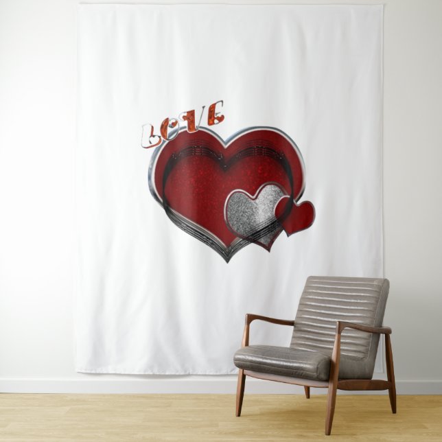 Herz Magic White Business Tapestry Extra große Wandteppich (Beispiel)