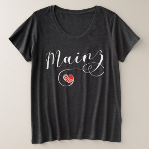 Herz Mainz, I Liebe Mainz, Meenz Große Größe T-Shirt