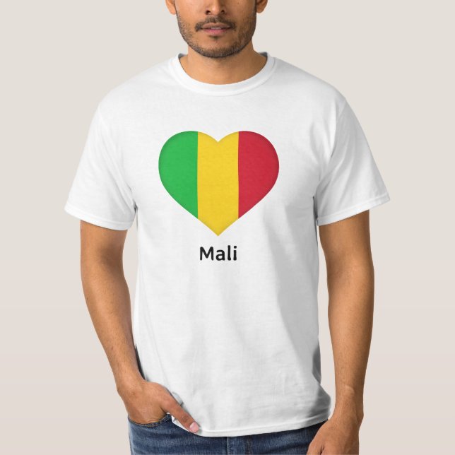 Herz - Mali-Flagge T-Shirt (Vorderseite)