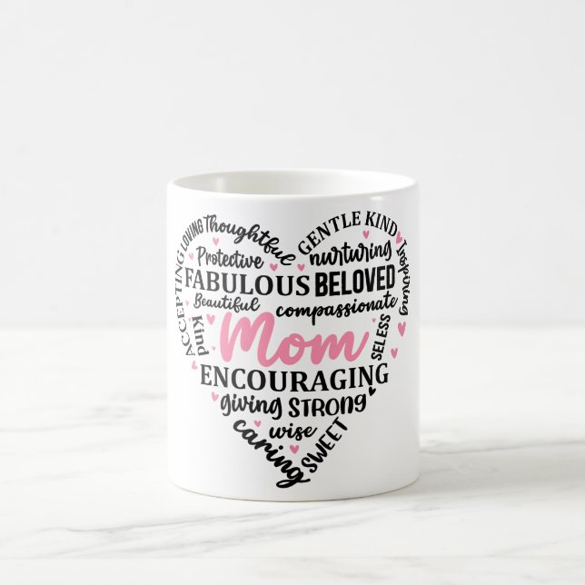 Herz/Mama der Inspirationsmutter Kaffeetasse (Mittel)