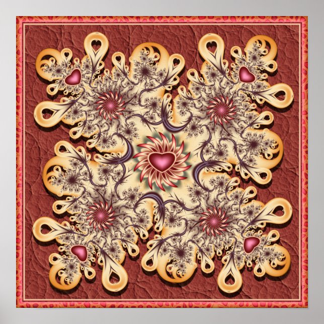 Herz Mandala Poster (Vorne)