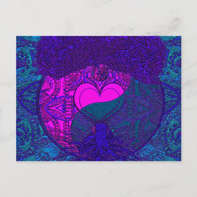 Herz Mandala Tree Postkarte (Vorderseite)