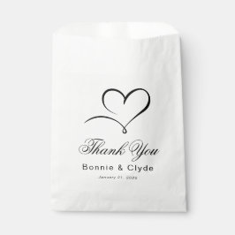 Herz Mark Elegant Wedding Gast Danke White Geschenktütchen