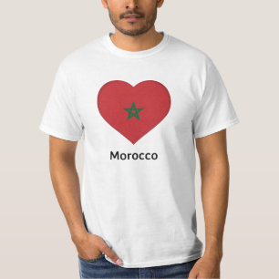 Herz - Marokko Flagge T-Shirt