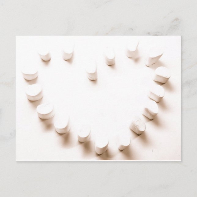 Herz Marshmallow Postkarte (Vorderseite)