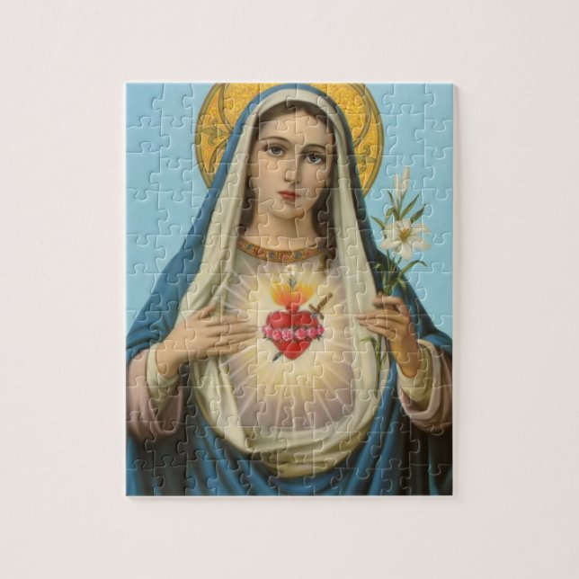 Herz Mary Unsere Frau Heilige Maria Mutter Gottes Puzzle (Vertikal)
