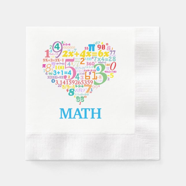 Herz Mathematik Serviette (Vorderseite)