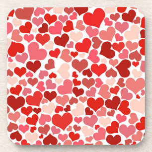 Herz - mehrfarbiges Muster-20367 Getränkeuntersetzer